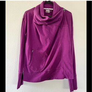 Athleta Purple Pink Crossover Cowl Neck Jacket